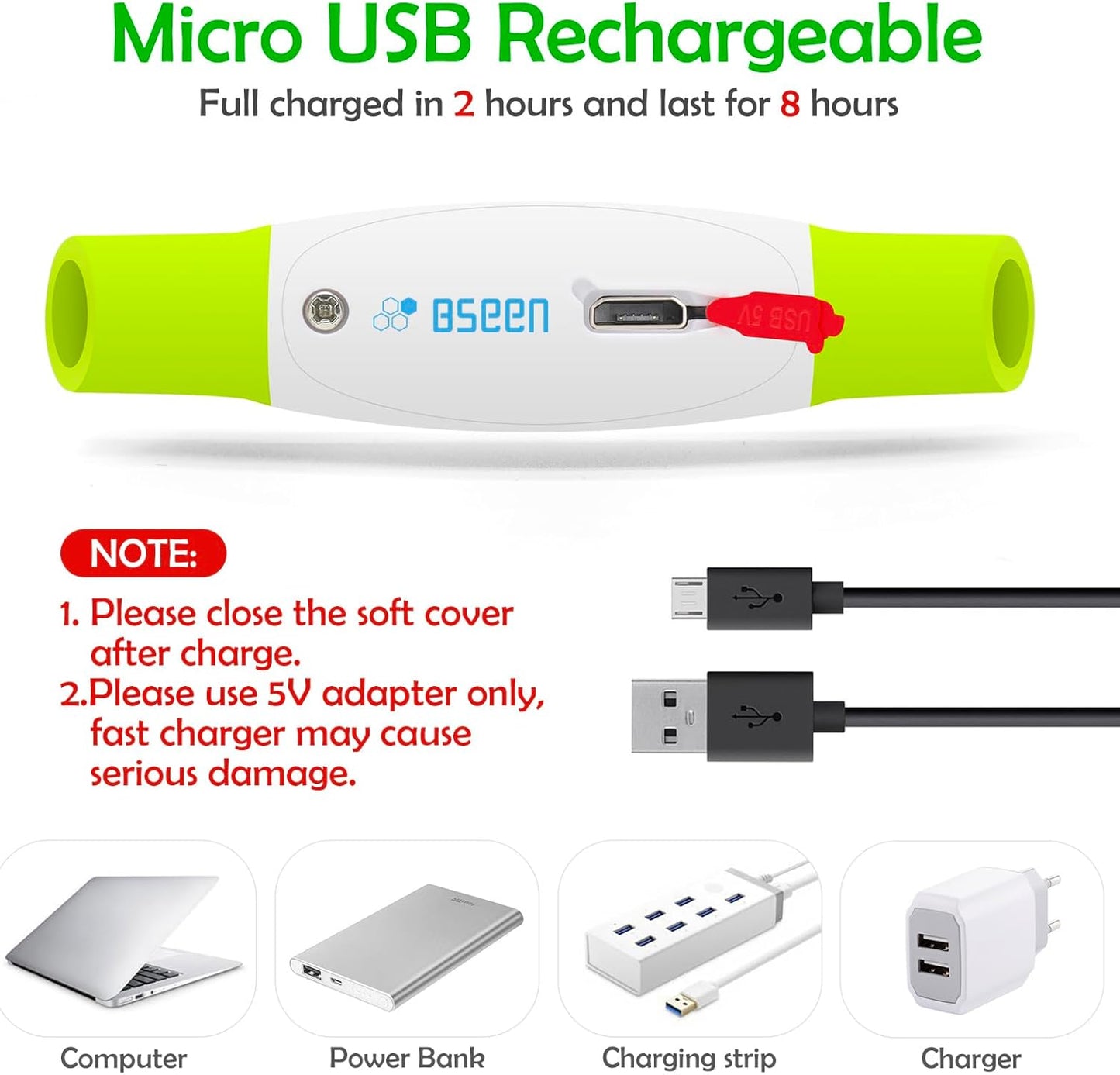 Led Dog Collar, USB Rechargeable Flash Dog Necklace Light, Pet Safety Collar Makes Your Beloved Dogs Be Seen at Night for Small Medium Large Dogs(Green)