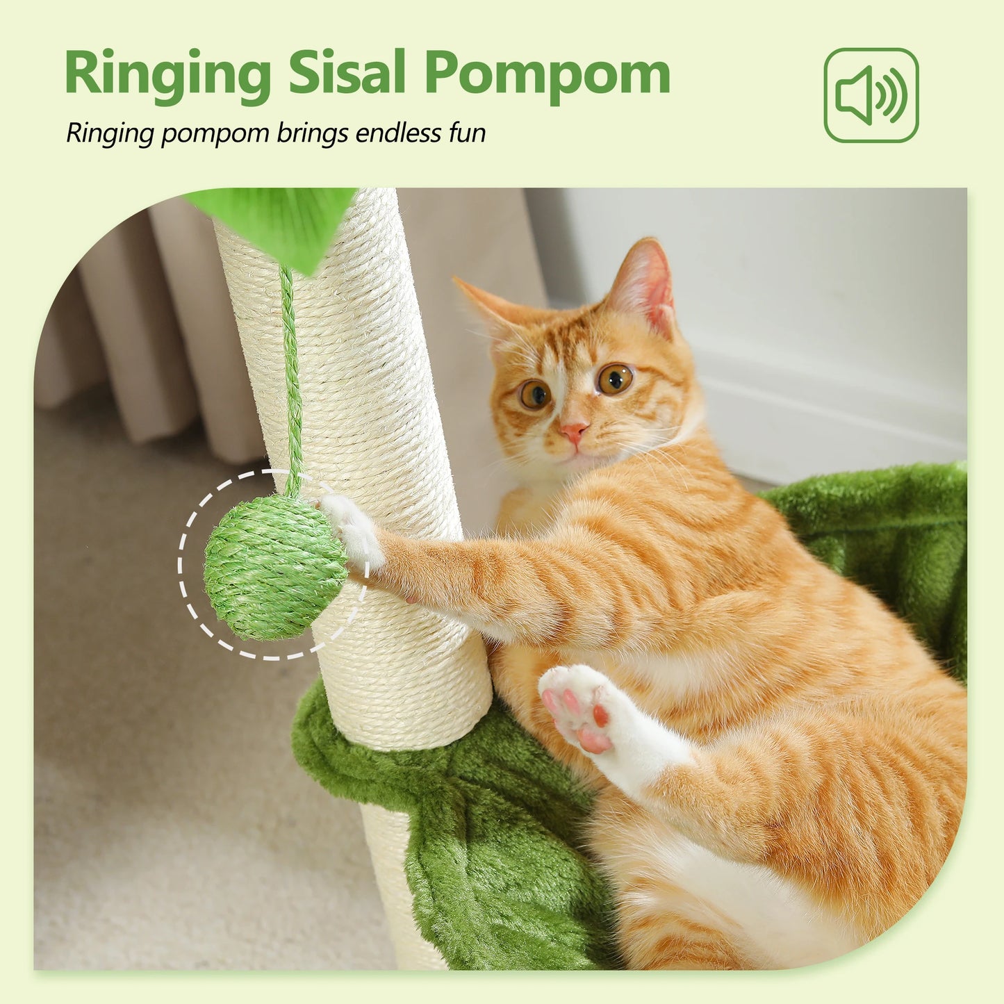 Pink Cat Scratching Post with Sisal Rope Cat Scratcher Tree Towel with Comfortable Spacious Hammock Cats Climbing Frame