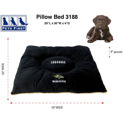NFL Baltimore Ravens Pillow Bed Mattress - Premium Quality Soft & Cozy Plush! 20+ Teams! for PETS