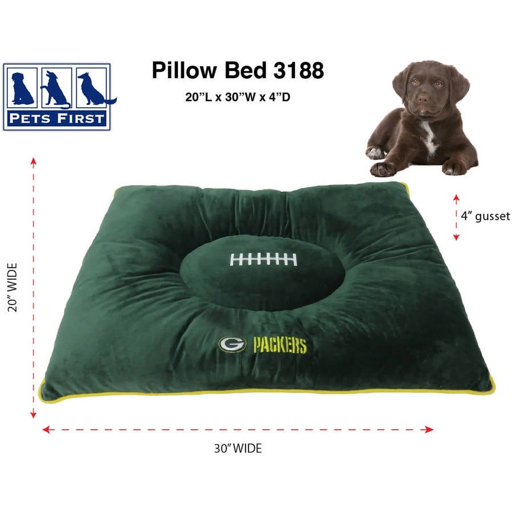Packers Washable Sleep Pet Bed, Green