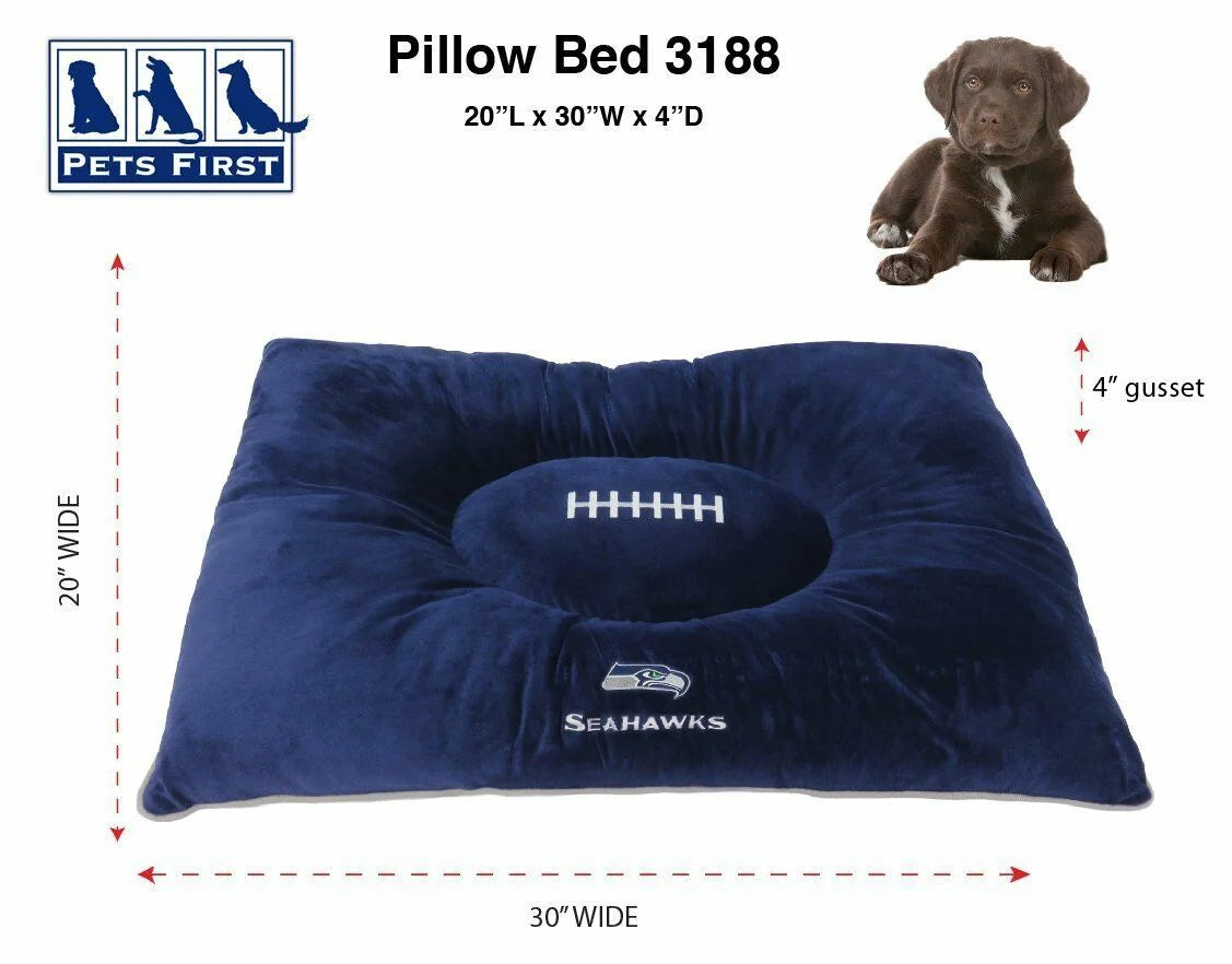 NFL Seattle Seahawks Pillow Bed Mattress - Premium Quality Soft & Cozy Plush! 20+ Teams! for PETS