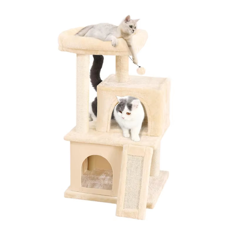 Fast Delivery Pet Cat Tree Tower Condo Wood Scratcher with Scratching Post for Cats Climbing Tree Toys Protecting Furniture Nest