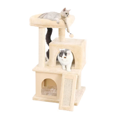 Fast Delivery Pet Cat Tree Tower Condo Wood Scratcher with Scratching Post for Cats Climbing Tree Toys Protecting Furniture Nest