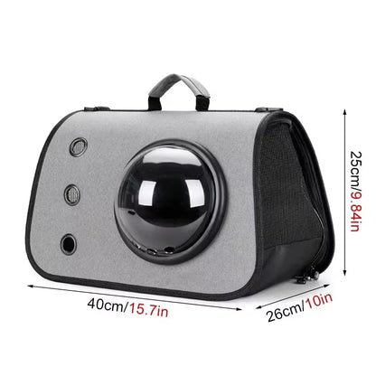 Portable Pet Travel Bag Transparent Foldable Breathable Cat Backpack Lightweight Handheld Tote Carrying Pets Travel Essential